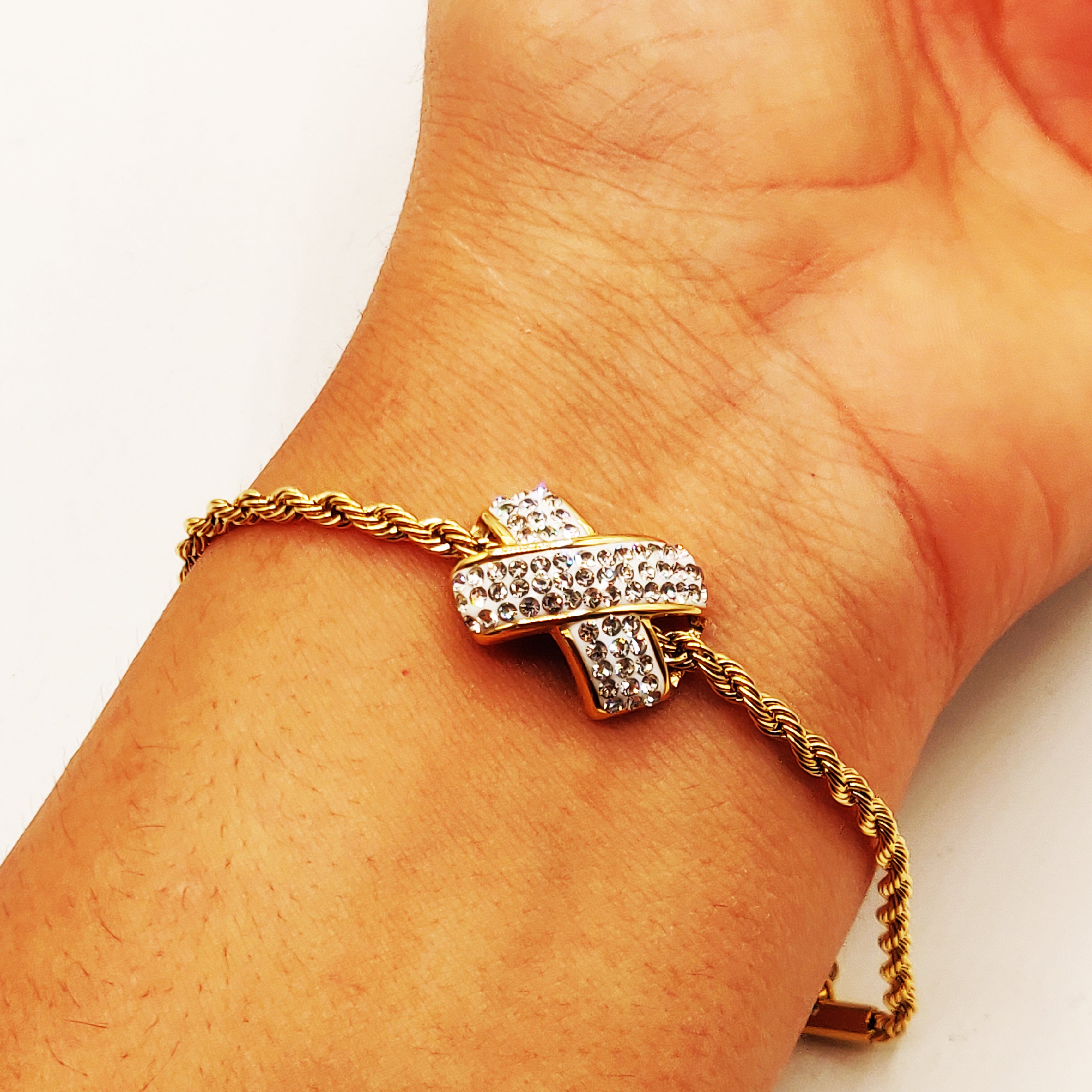 Bracelet Torsade Multi Lignes X Cristaux Luxe