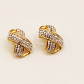 Boucles d'oreilles Torsade Multi Lignes X Cristaux Luxe