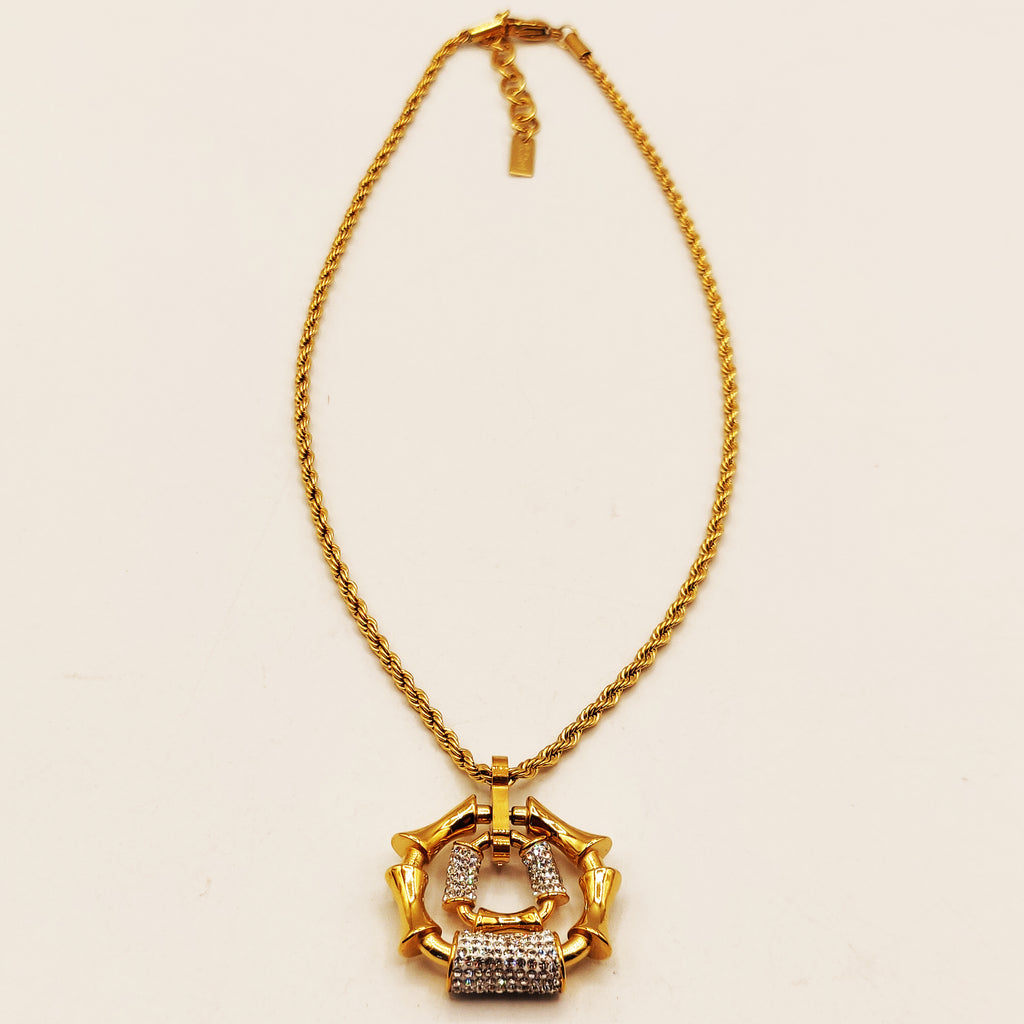 Collier Torsade Multi Lignes Cercle Os Cristaux Luxe