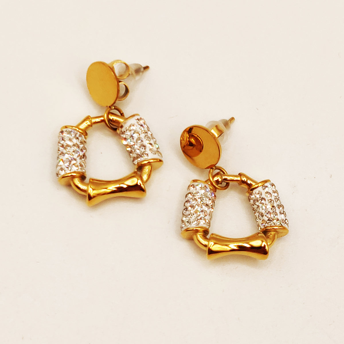 Boucles d'oreilles Torsade Multi Lignes Cercle Os Cristaux Luxe