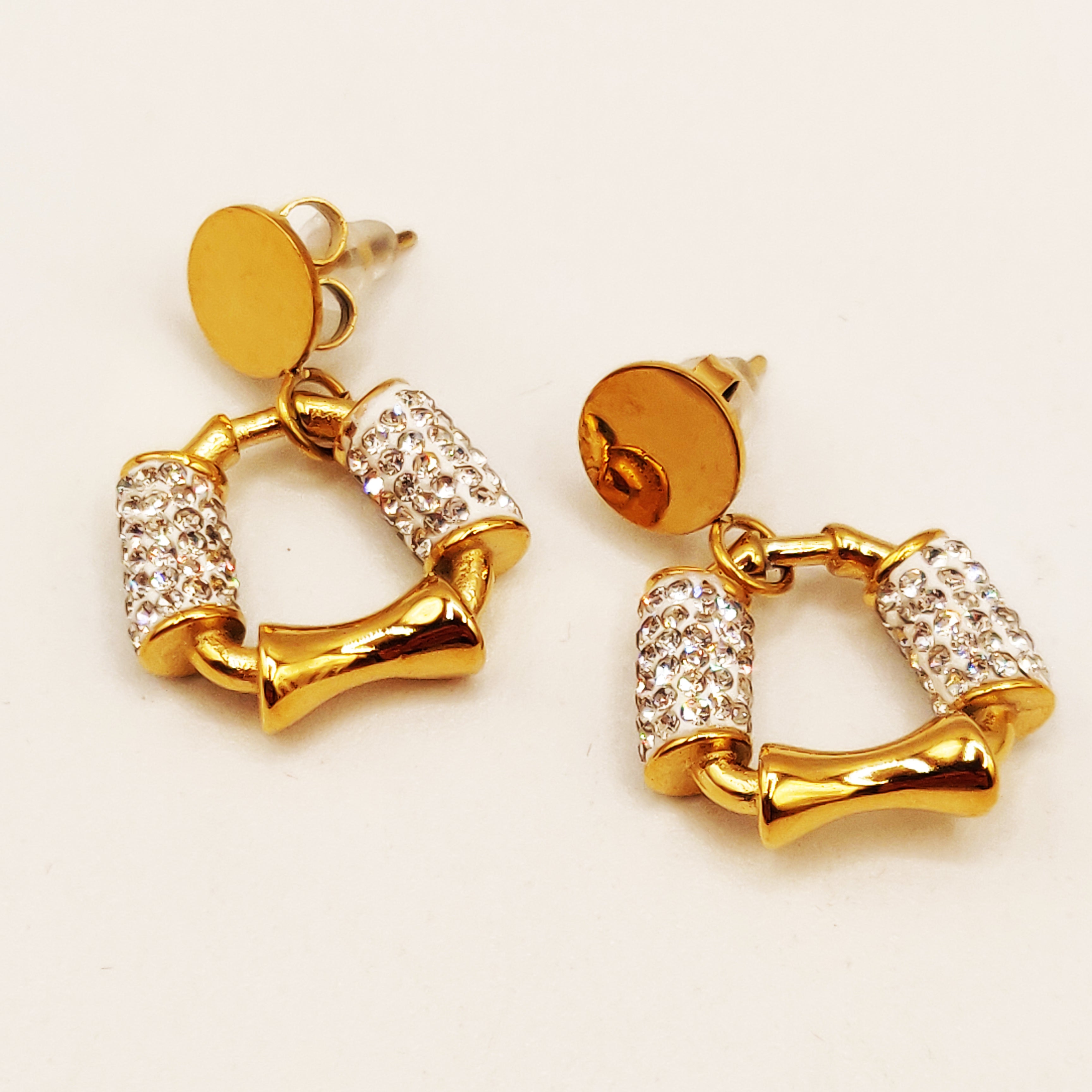 Boucles d'oreilles Torsade Multi Lignes Cercle Os Cristaux Luxe