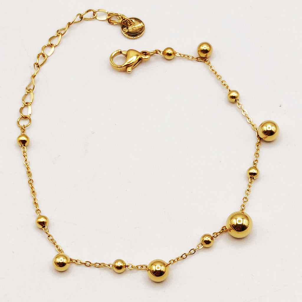 Bracelet Multi Perles d'imitation Dorées
