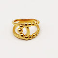 Bague Boucle Multi Perles d'imitation Dorées