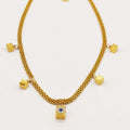 Collier Maille Multi Cubes Oeil Bleu Luxe