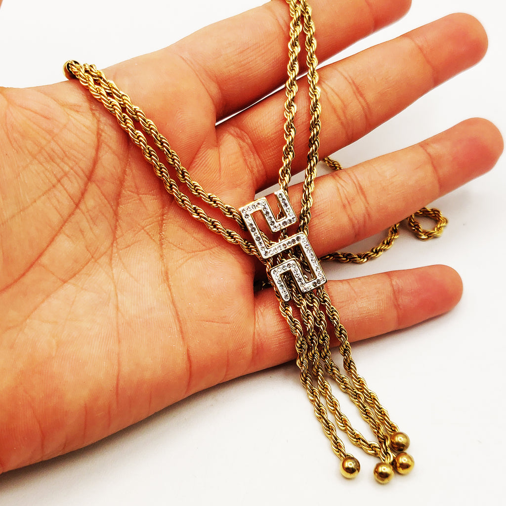 Collier Torsade Multi Lignes V Luxe Cristaux