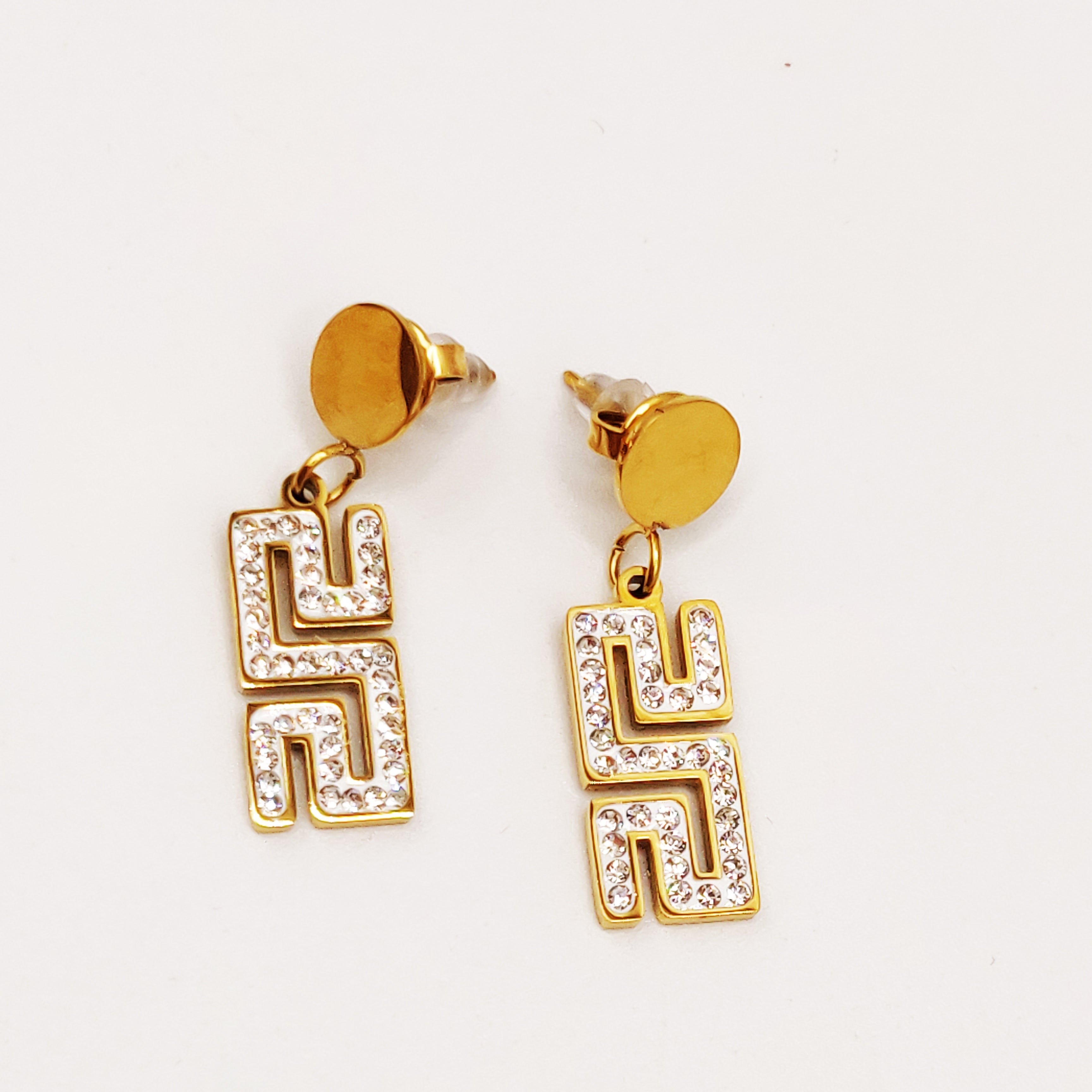 Boucles d'oreilles Torsade Multi Lignes V Luxe Cristaux