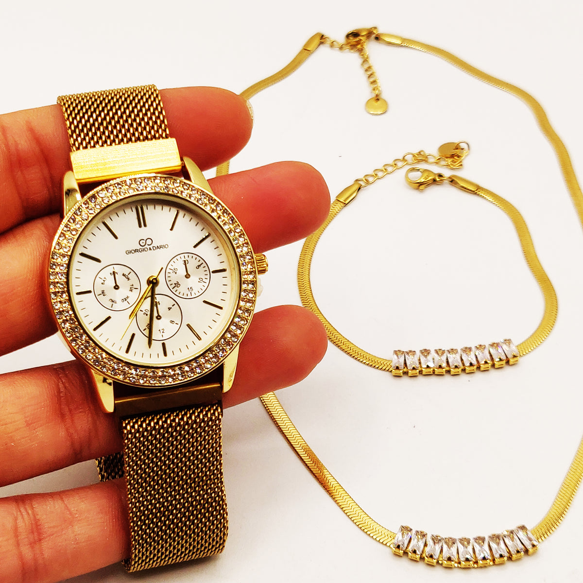 Coffret Montre Giorgio & Dario eu5944 avec Collier et Bracelet Multi Cristaux