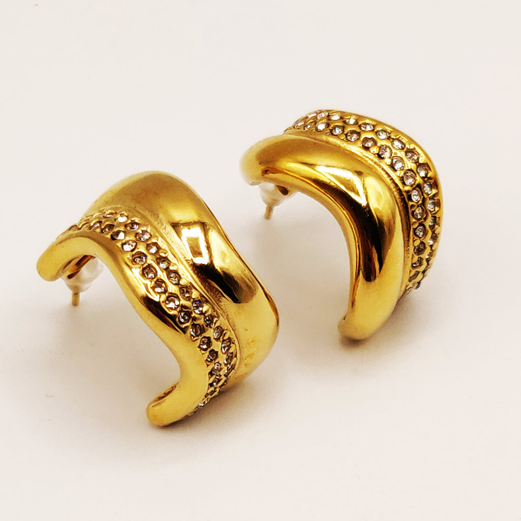 Boucles d'oreilles Vagues Cristaux Luxe