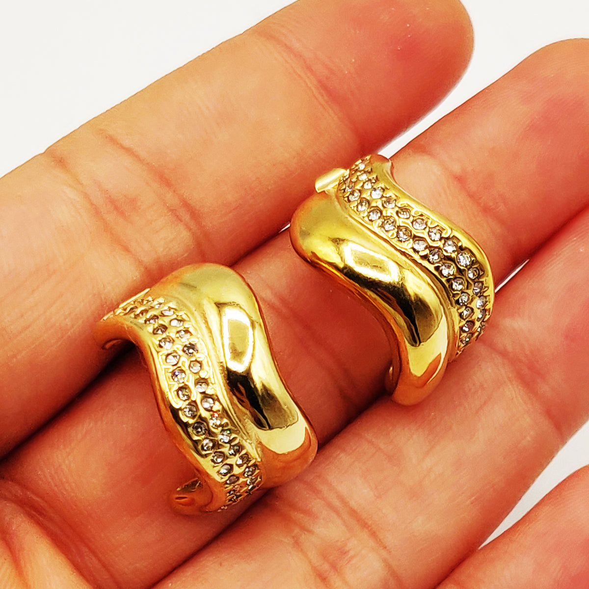 Boucles d'oreilles Vagues Cristaux Luxe
