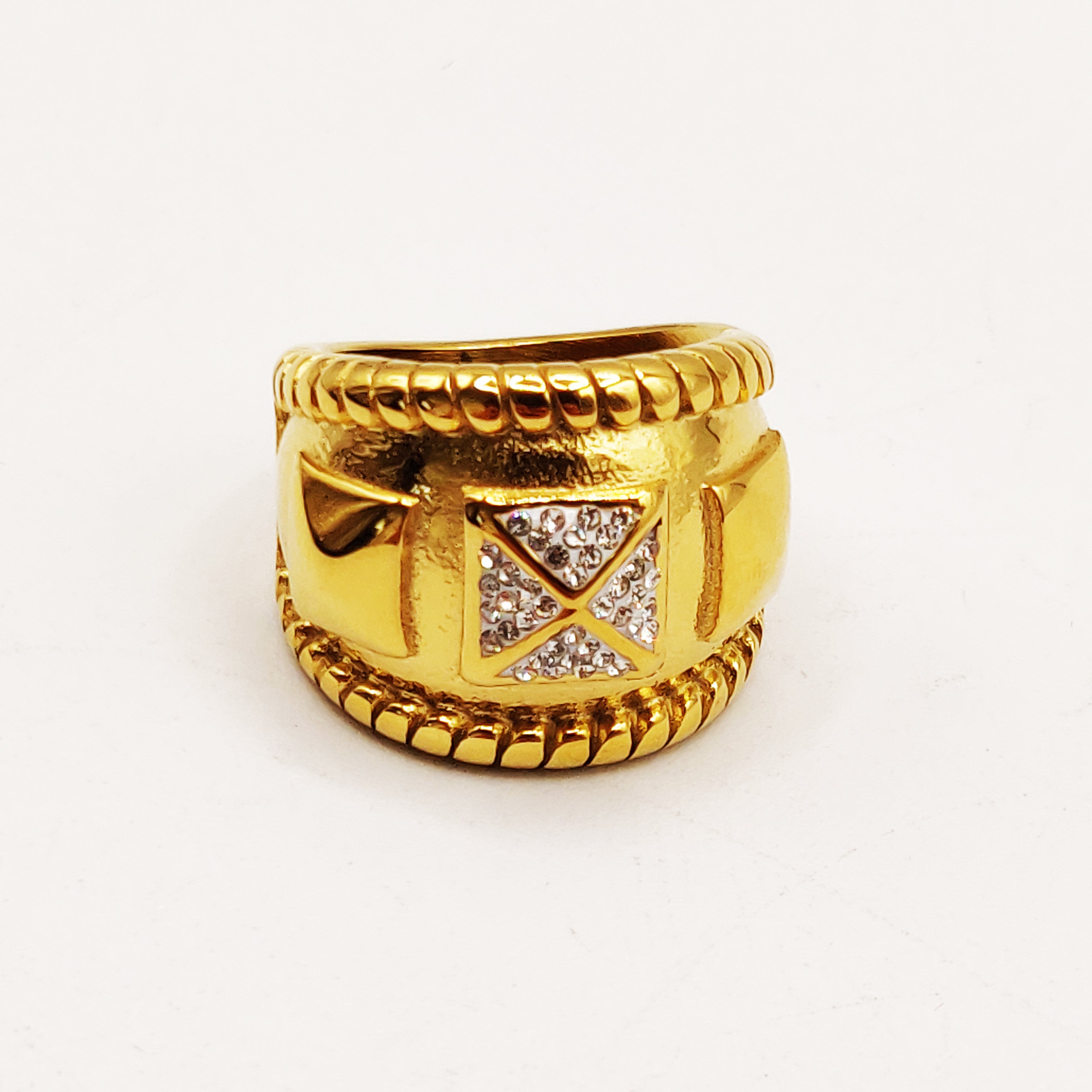 Bague Large Carré Bombé Luxe