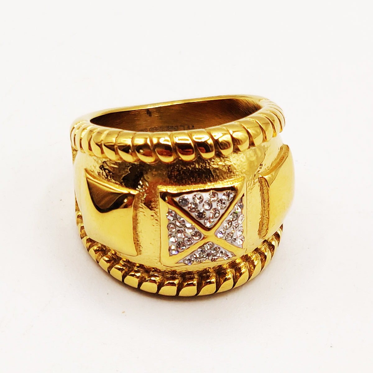 Bague Large Carré Bombé Luxe