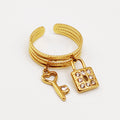 Bague Cadenas et Clé Cristaux