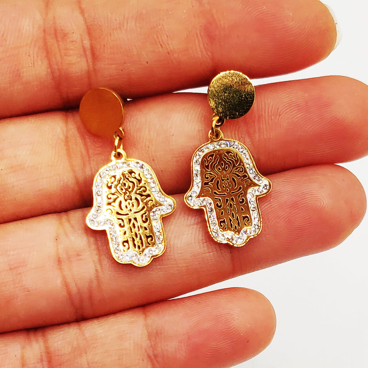 Boucles d'oreilles Maillons Multi Mains de Fatma