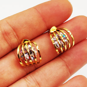 Boucles d'oreilles Multi Lignes Gros Cristal