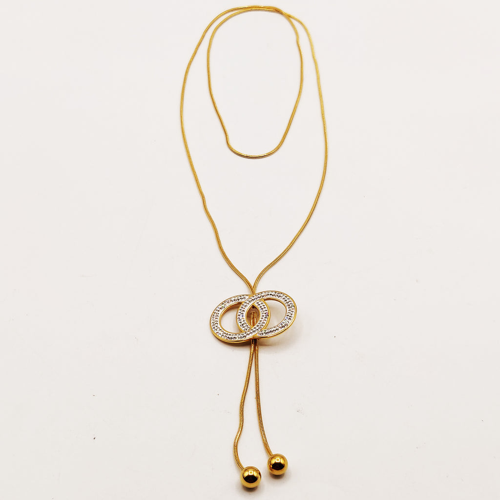 Collier / Sautoir Double C Cristaux Luxe