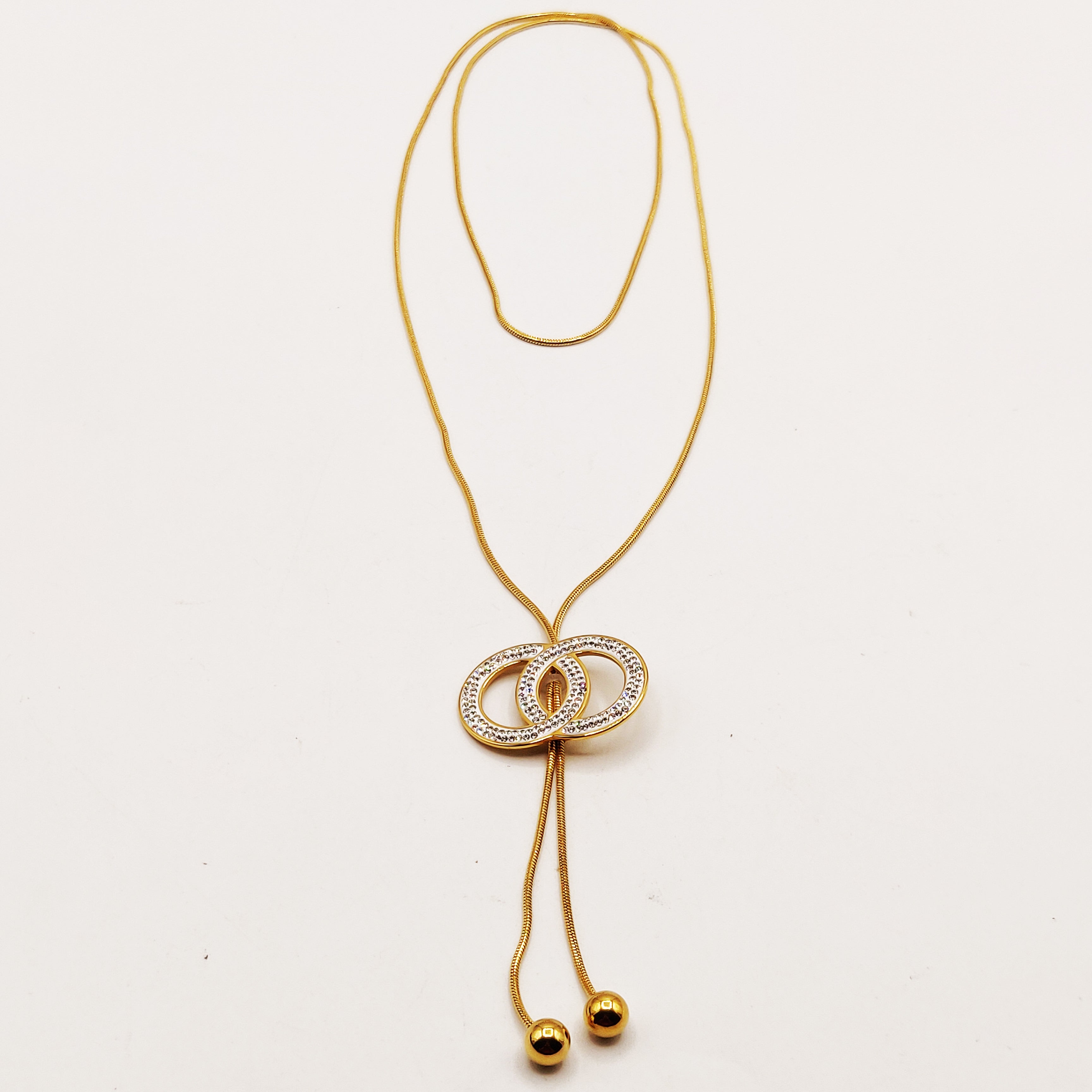 Collier / Sautoir Double C Cristaux Luxe