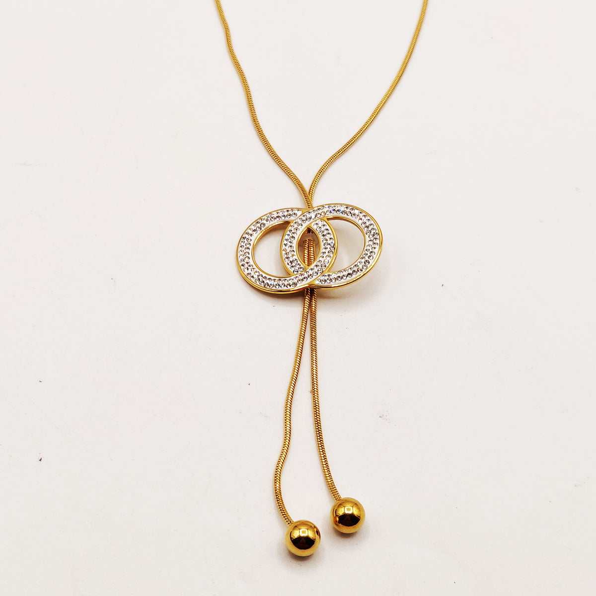 Collier / Sautoir Double C Cristaux Luxe