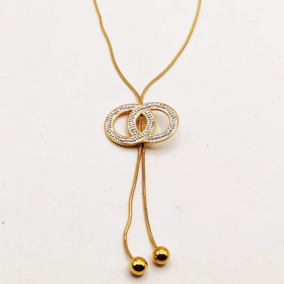 Collier / Sautoir Double C Cristaux Luxe