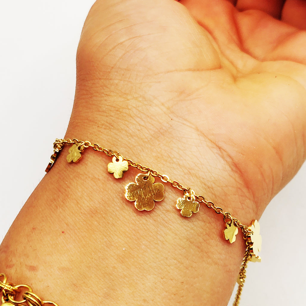 Bracelet Grands et Petits Trèfes à 4 Coeurs