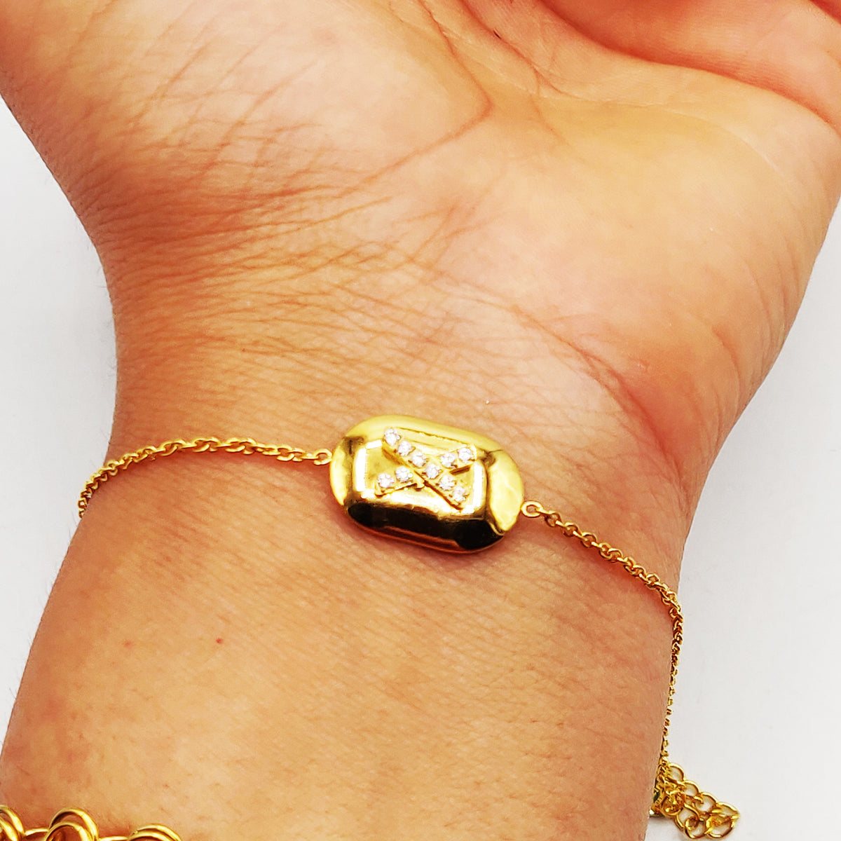 Bracelet Plaque X Cristaux Luxe
