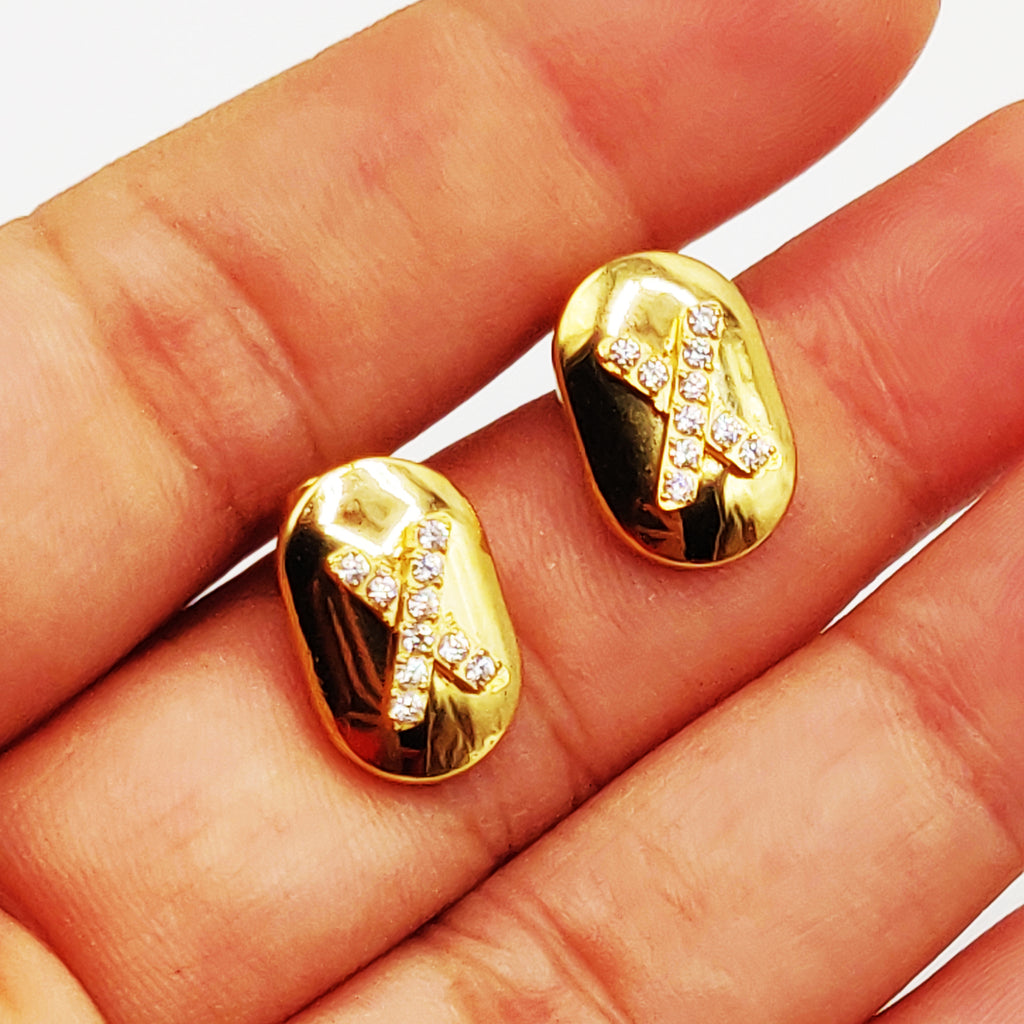Boucles d'oreilles Plaque X Cristaux Luxe