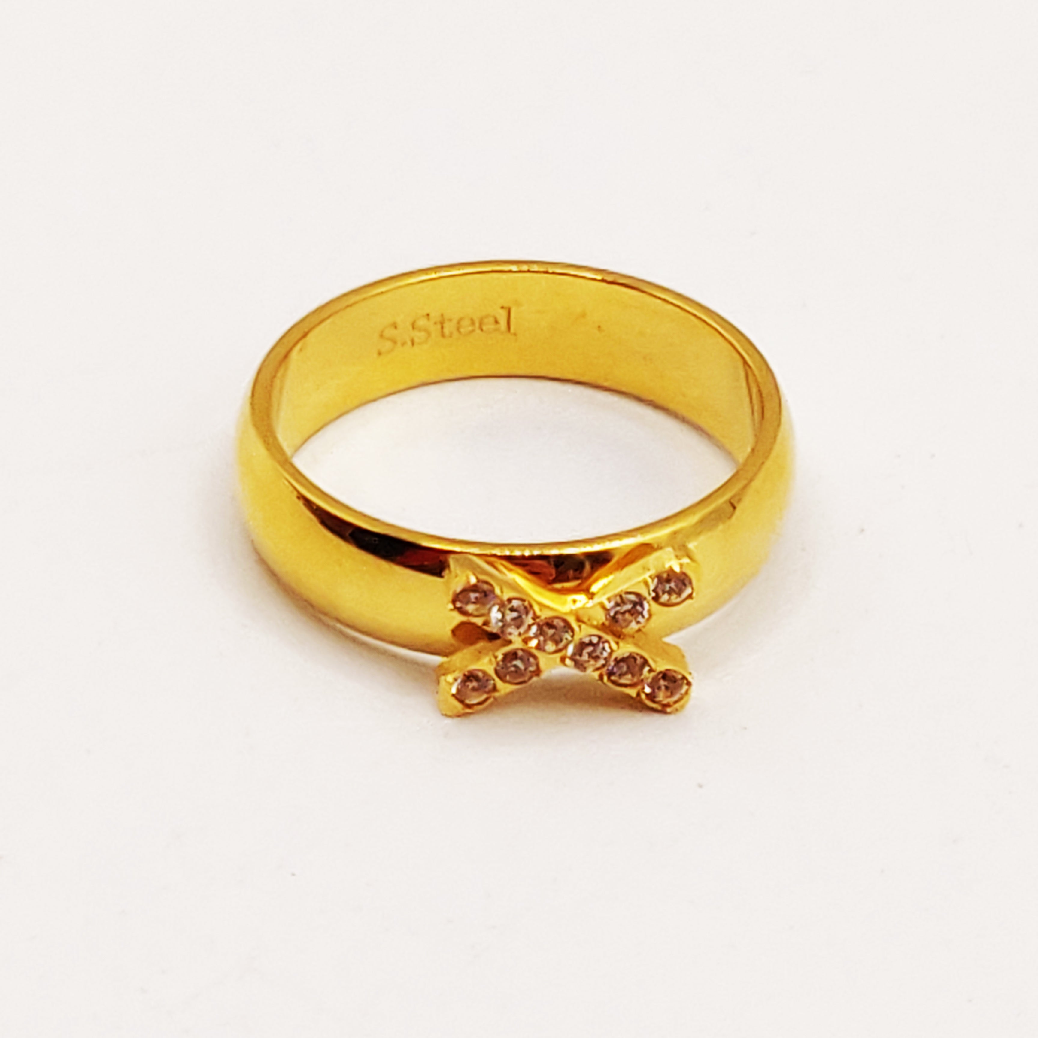 Bague Plaque X Cristaux Luxe