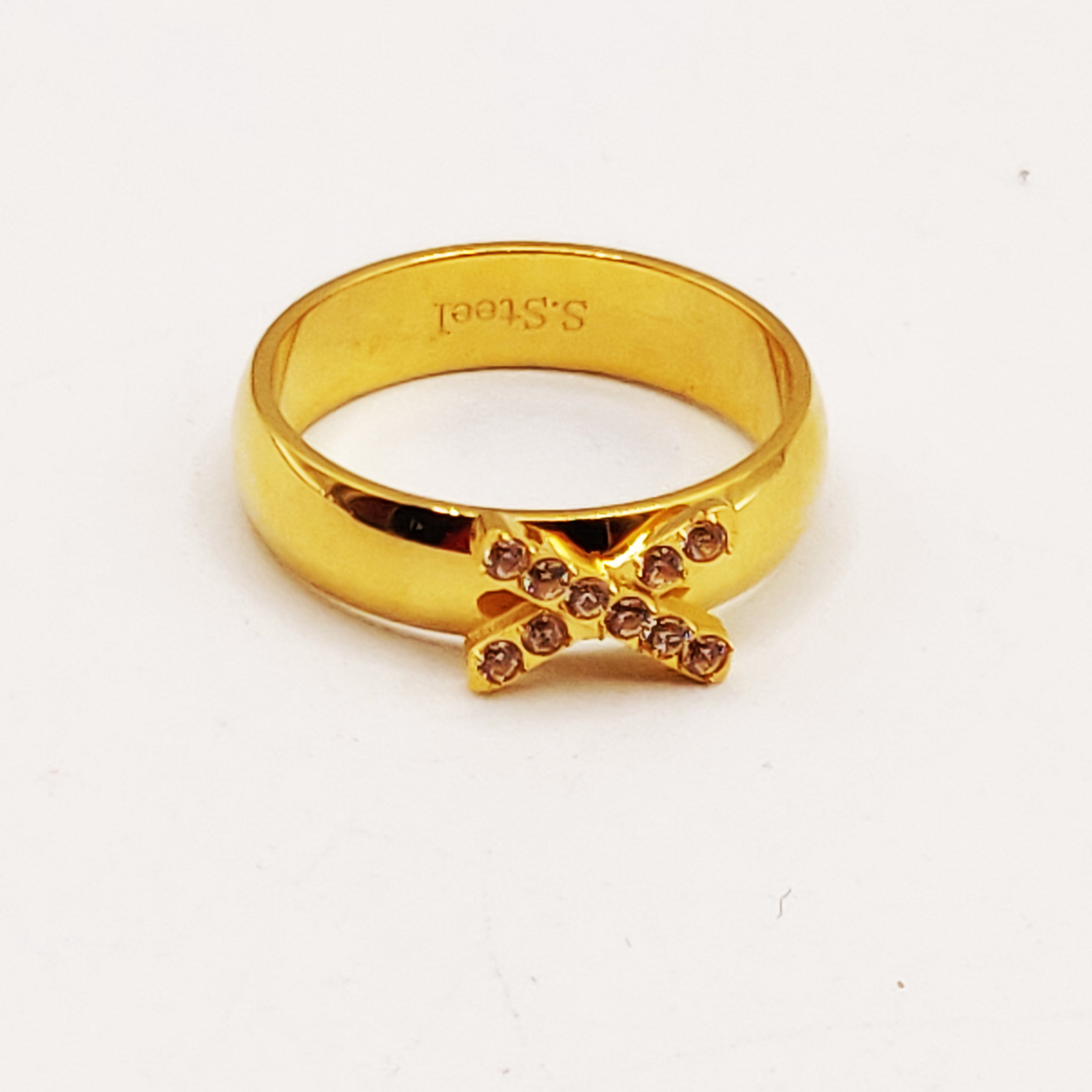 Bague Plaque X Cristaux Luxe