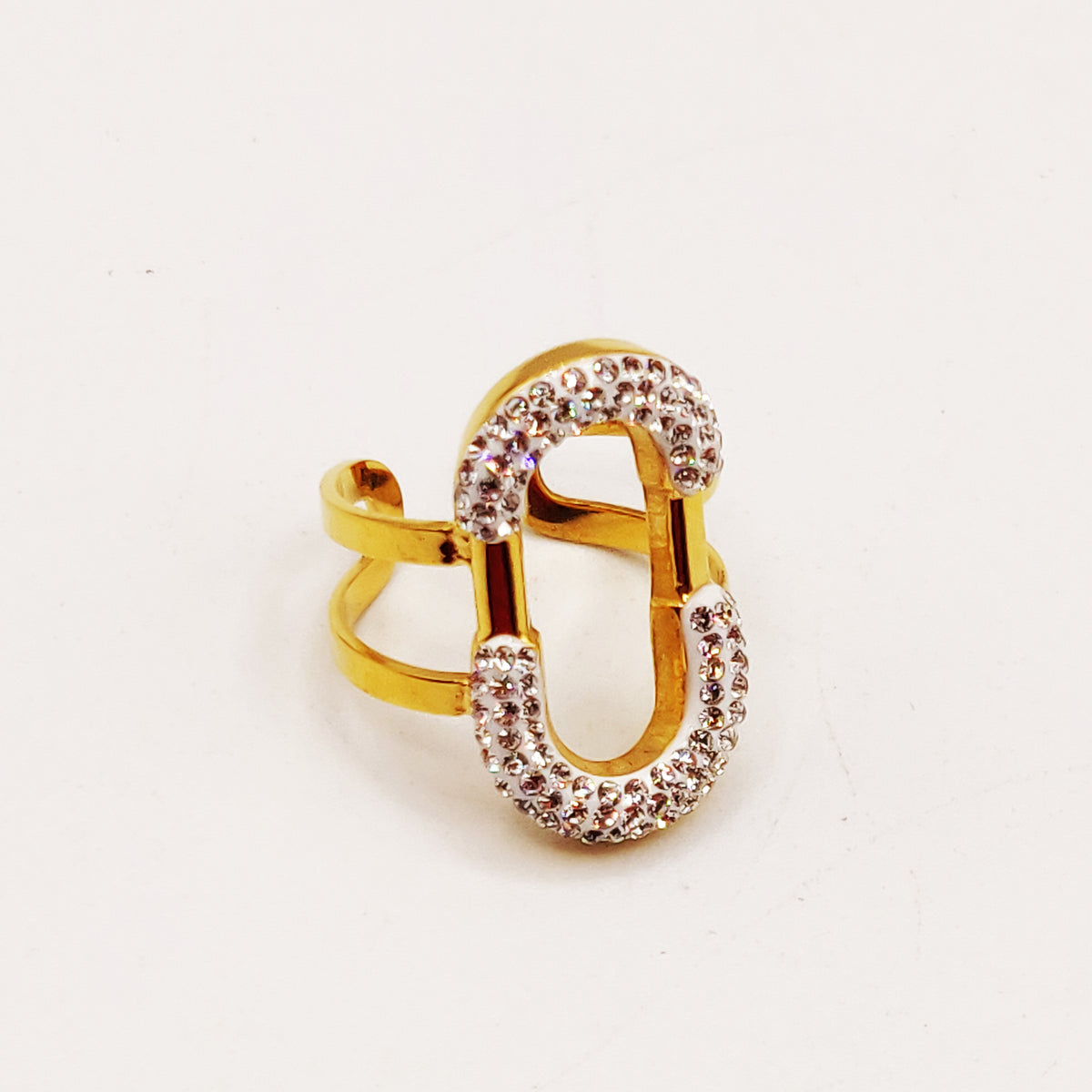 Bague Double U Cristaux Luxe