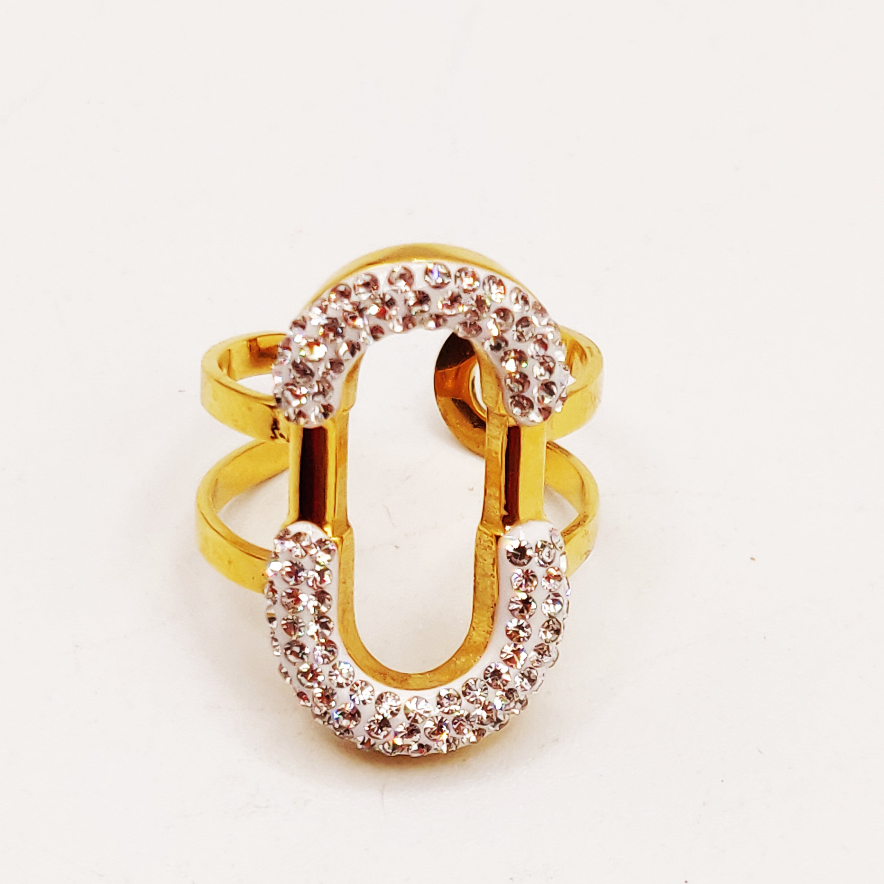 Bague Double U Cristaux Luxe