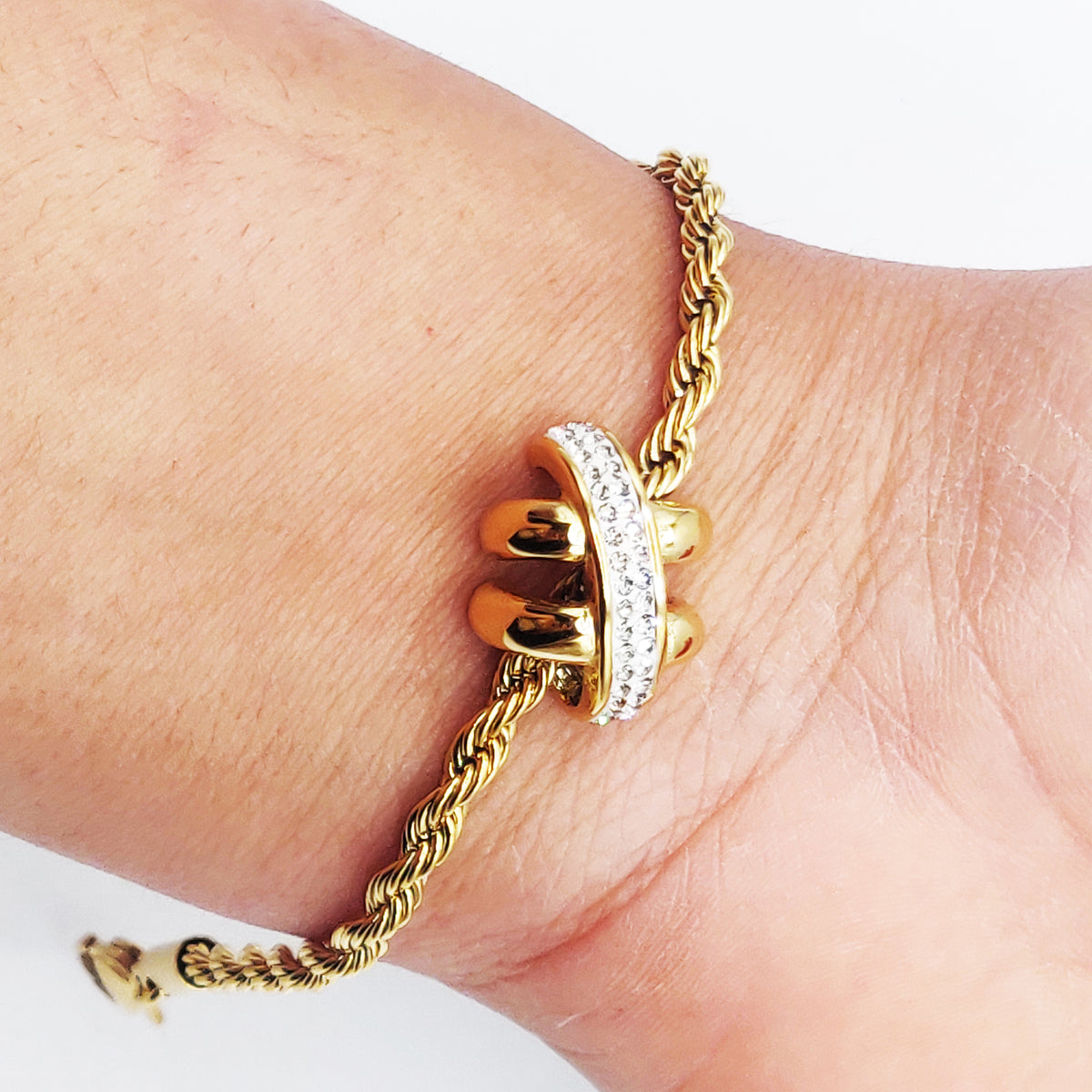 Bracelet Torsade Multi Lignes H Cristaux Luxe
