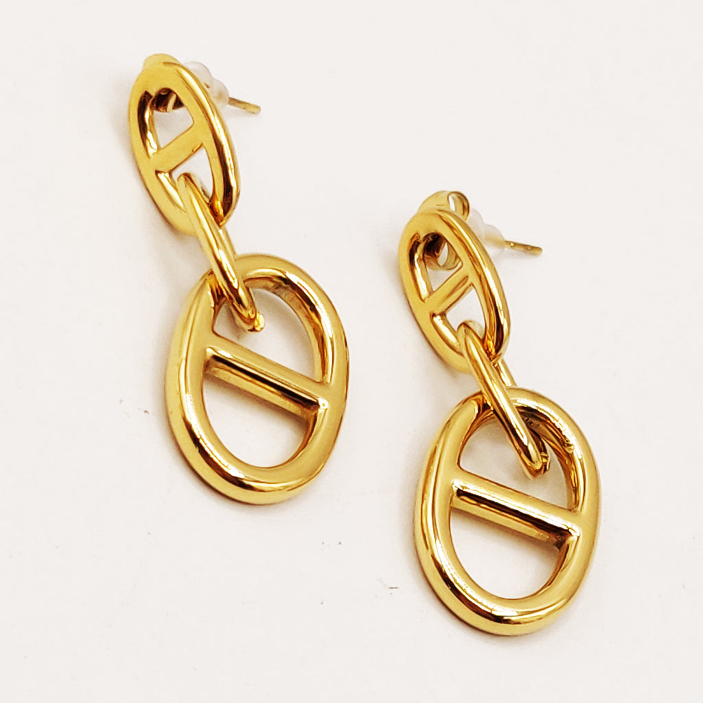 Boucles d'oreilles Double Pendentifs H Luxe