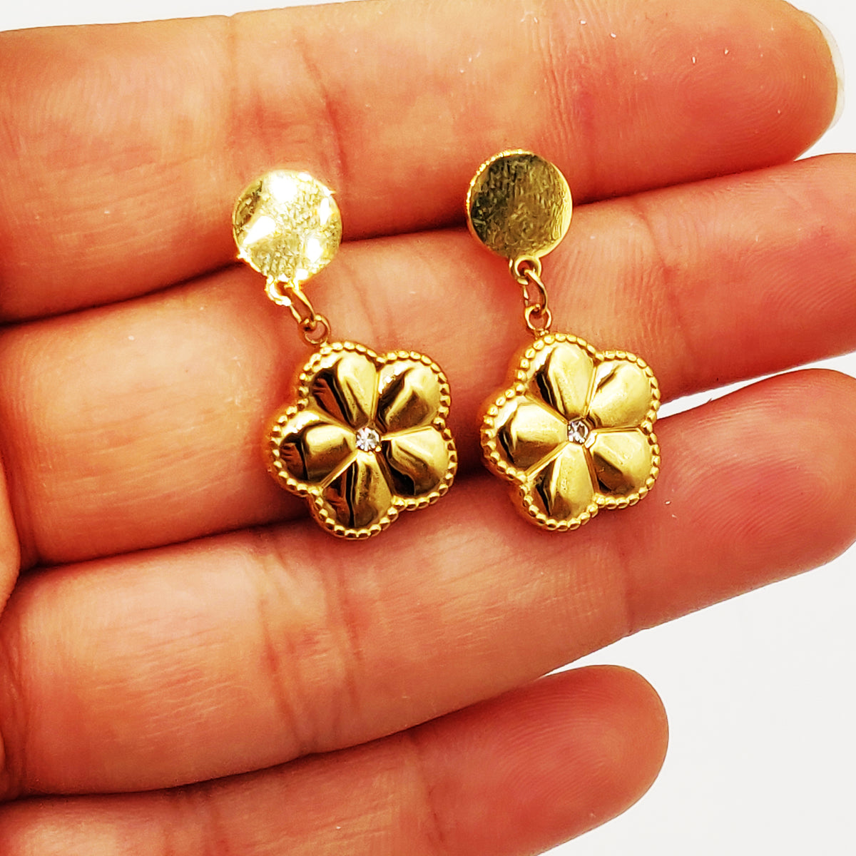 Boucles d'oreilles Chaîne Bibelots Marguerite Luxe