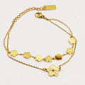 Bracelet Double Marguerites Rayure Luxe