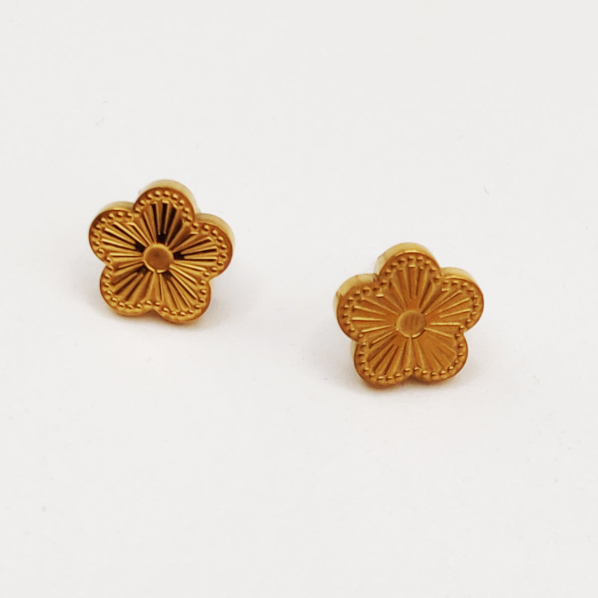 Boucles d'oreilles Marguerites Rayure Luxe