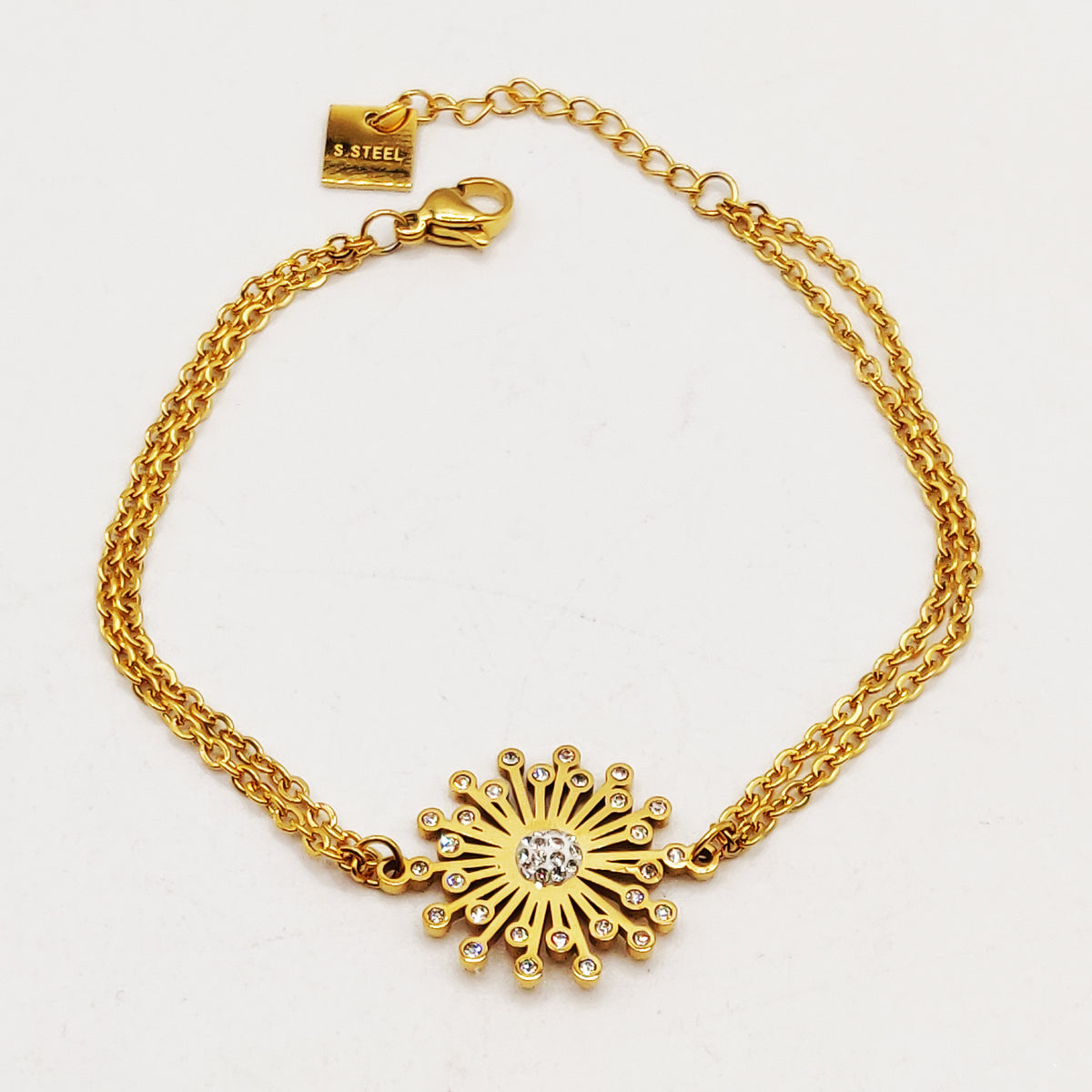 Bracelet Double Soleil Fashion Cristaux Luxe
