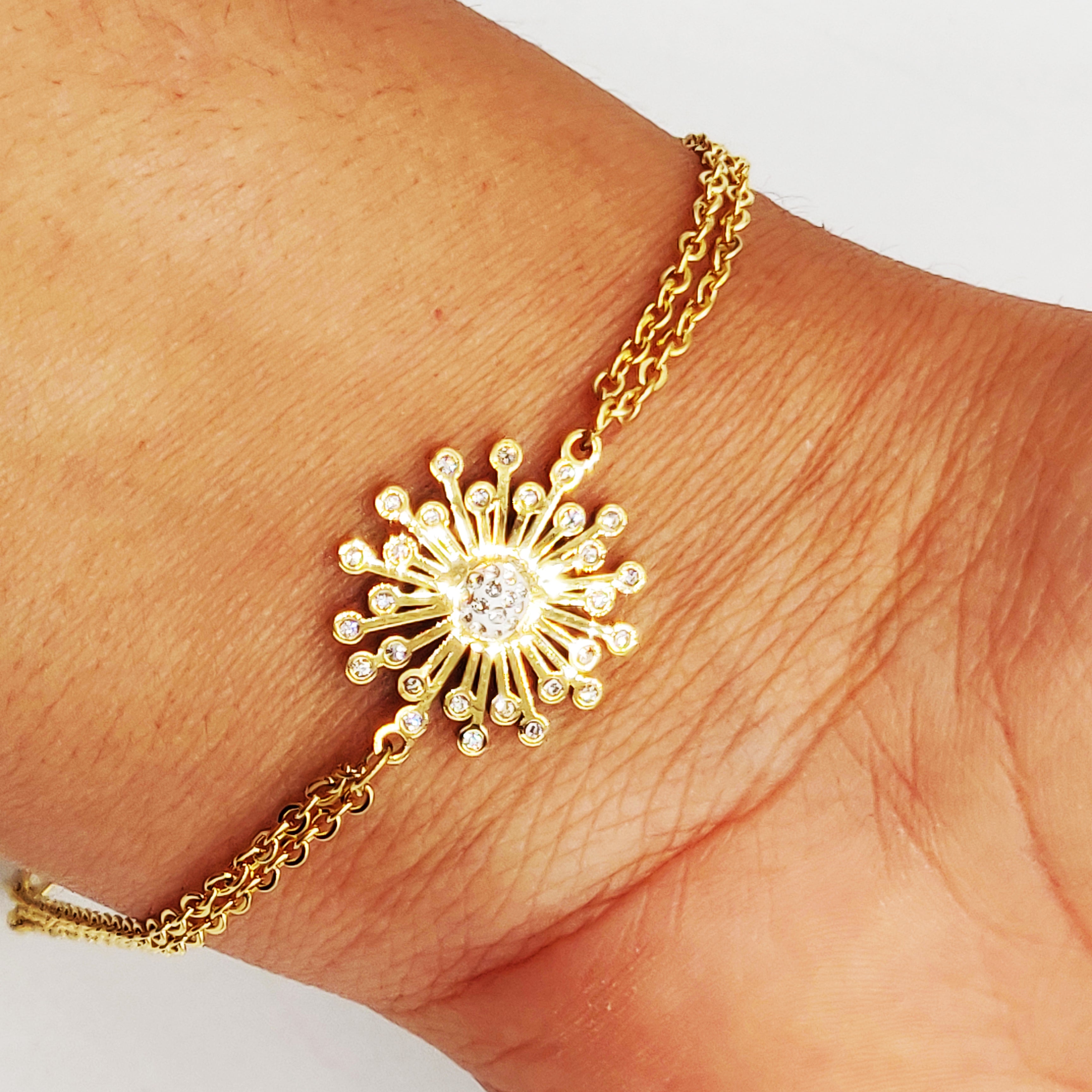 Bracelet Double Soleil Fashion Cristaux Luxe