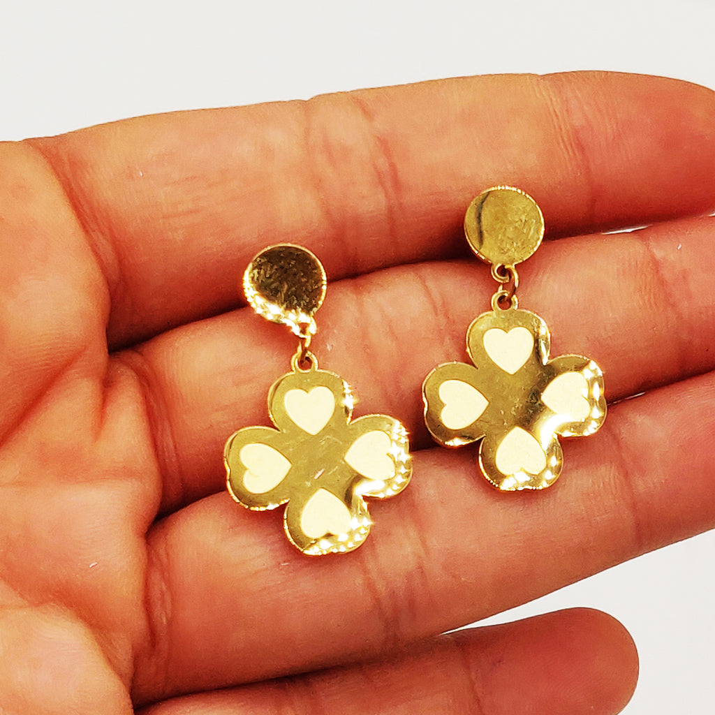 Boucles d'oreilles Trèfles Coeurs