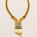 Collier Maille Carré Cristaux Luxe