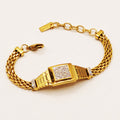 Bracelet Maille Carré Cristaux Luxe