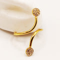 Bague Croisée Double Cercles de Cristaux Luxe