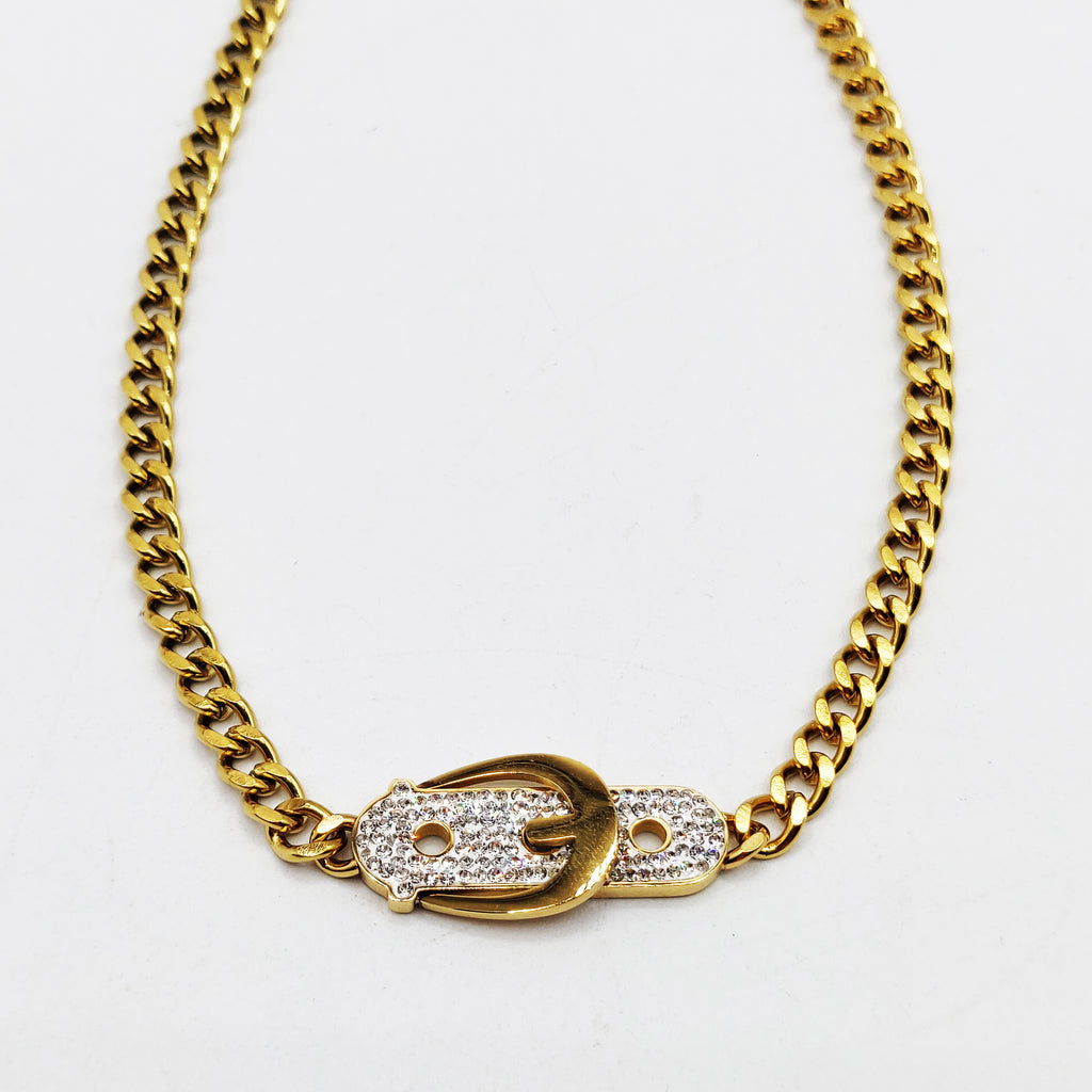 Collier Tresse Ceinture Cristaux Luxe