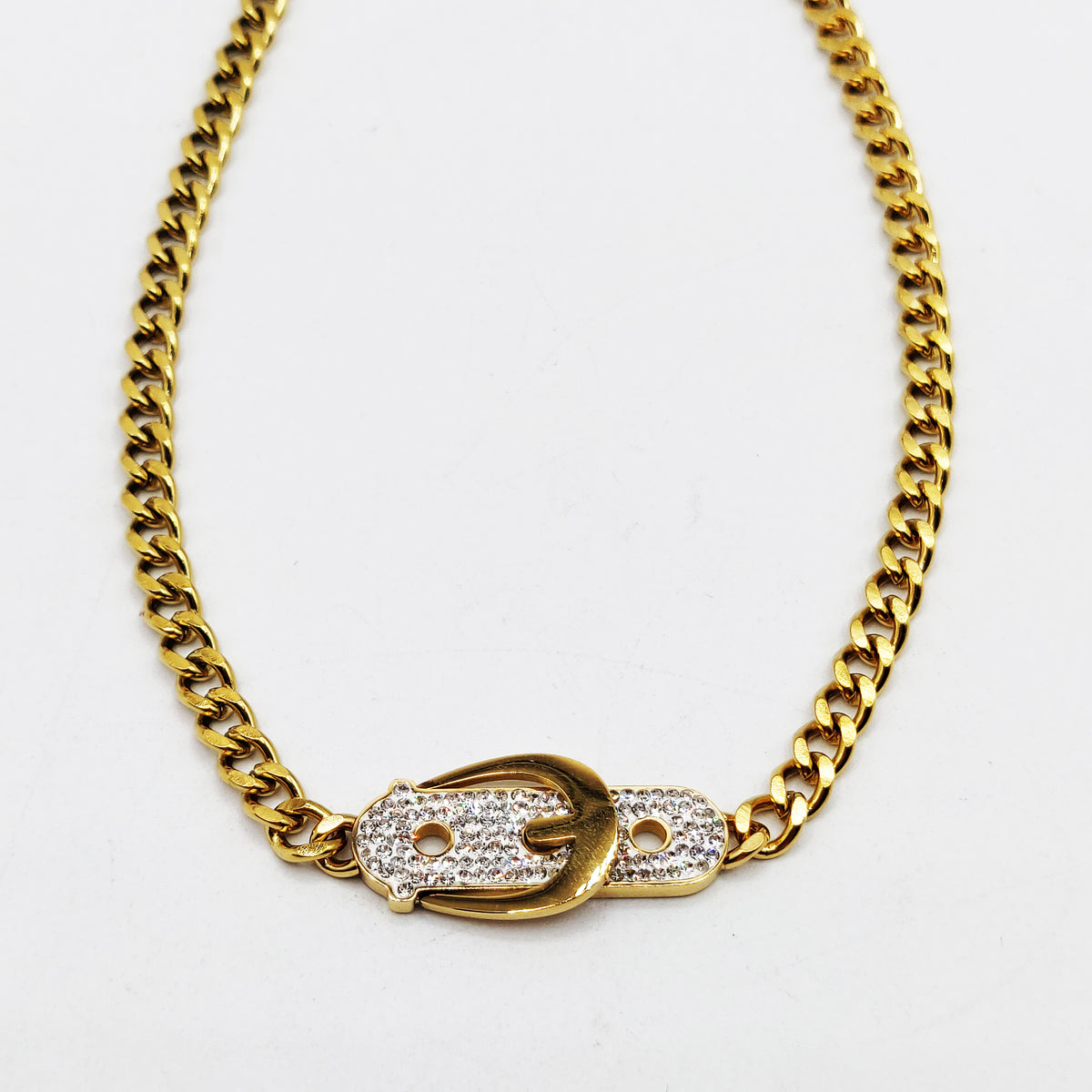 Collier Tresse Ceinture Cristaux Luxe