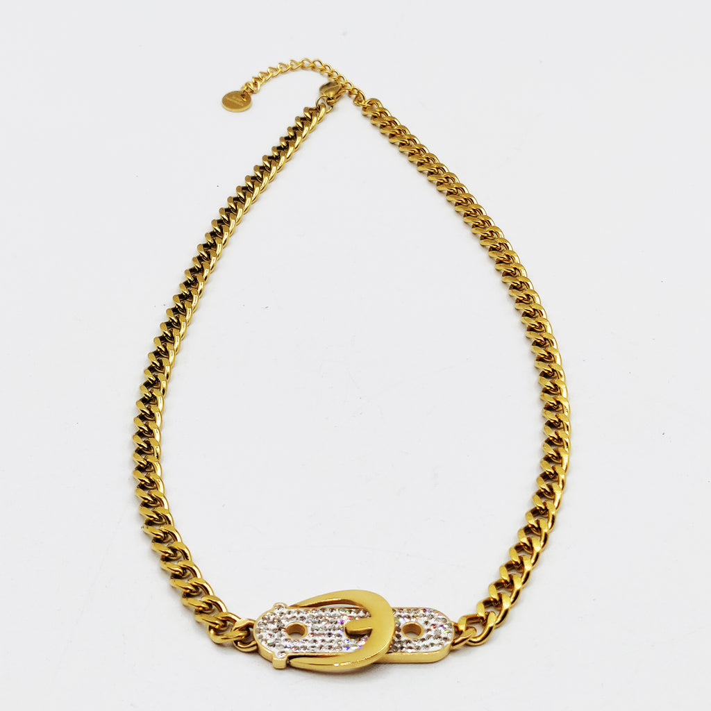 Collier Tresse Ceinture Cristaux Luxe