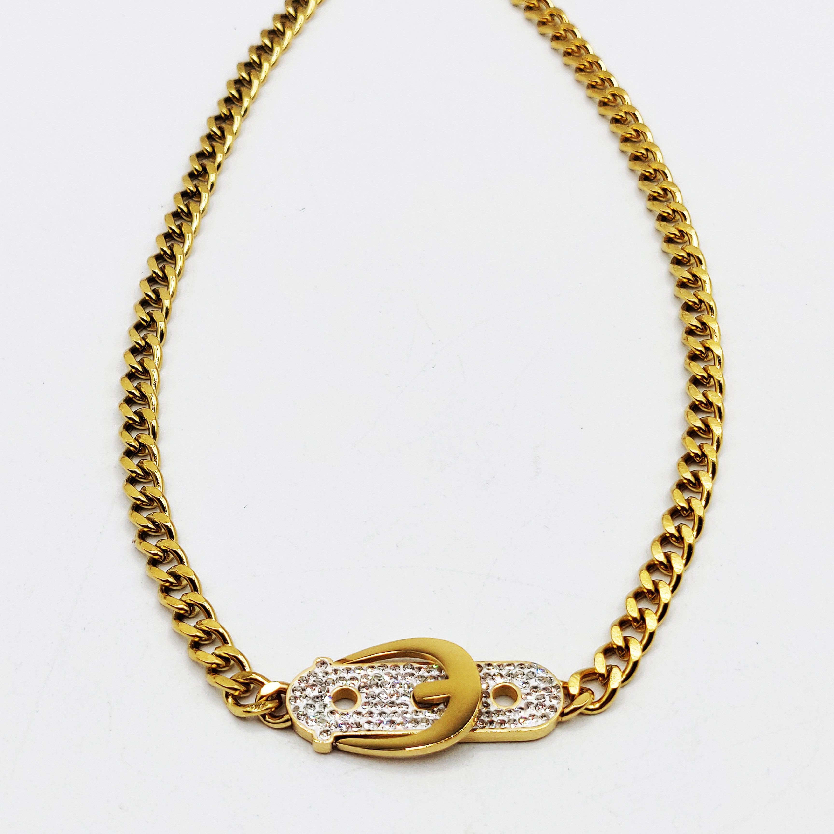 Collier Tresse Ceinture Cristaux Luxe