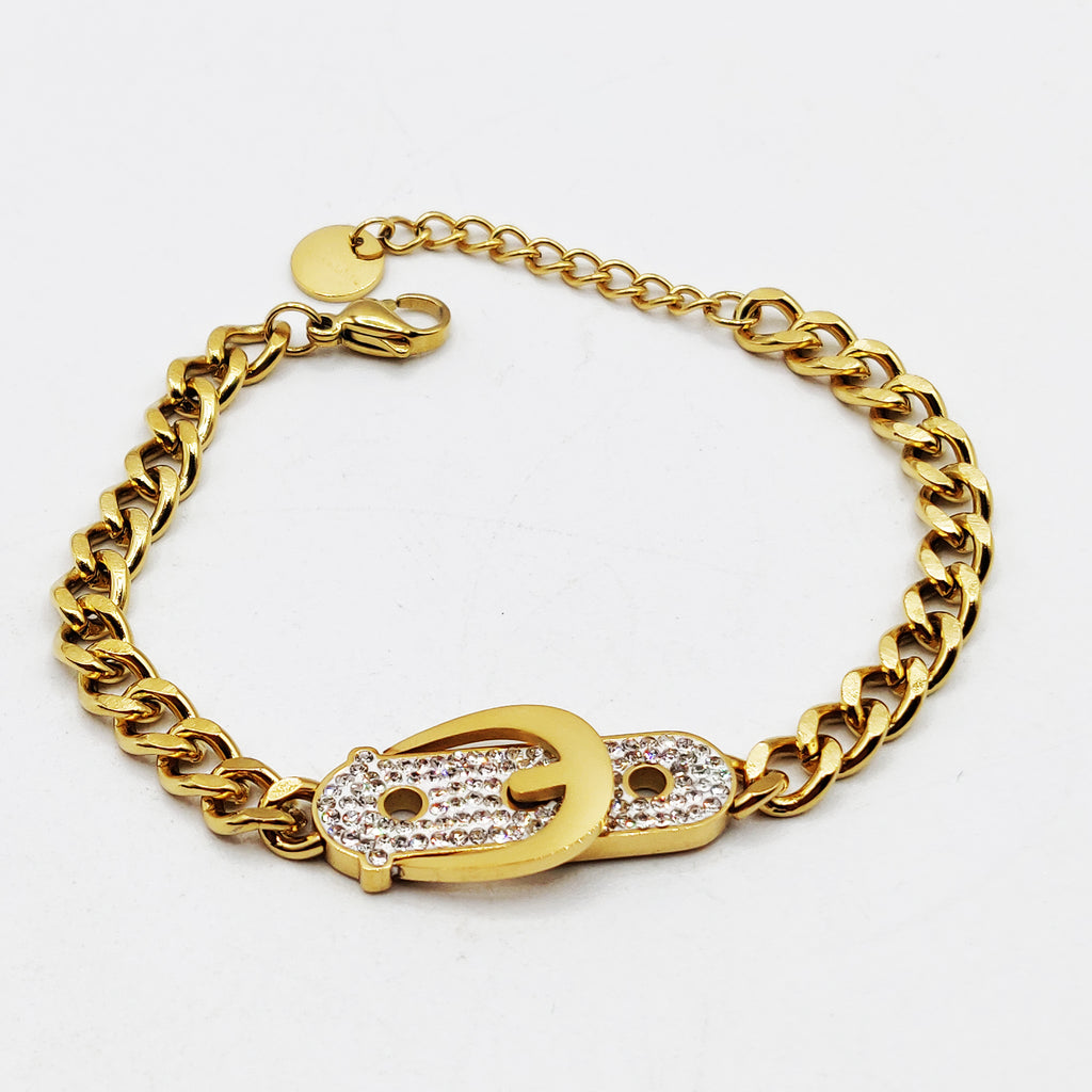 Bracelet Tresse Ceinture Cristaux Luxe
