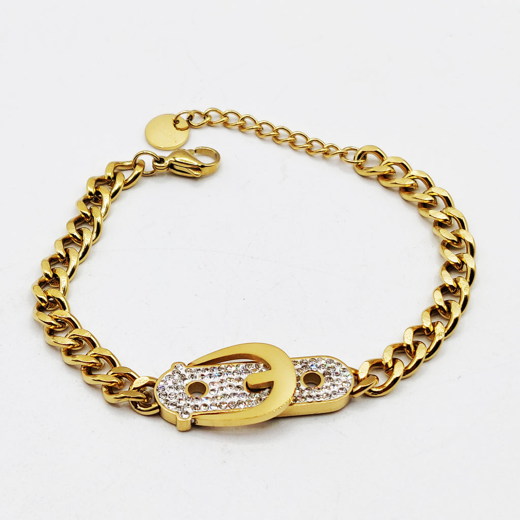 Bracelet Tresse Ceinture Cristaux Luxe