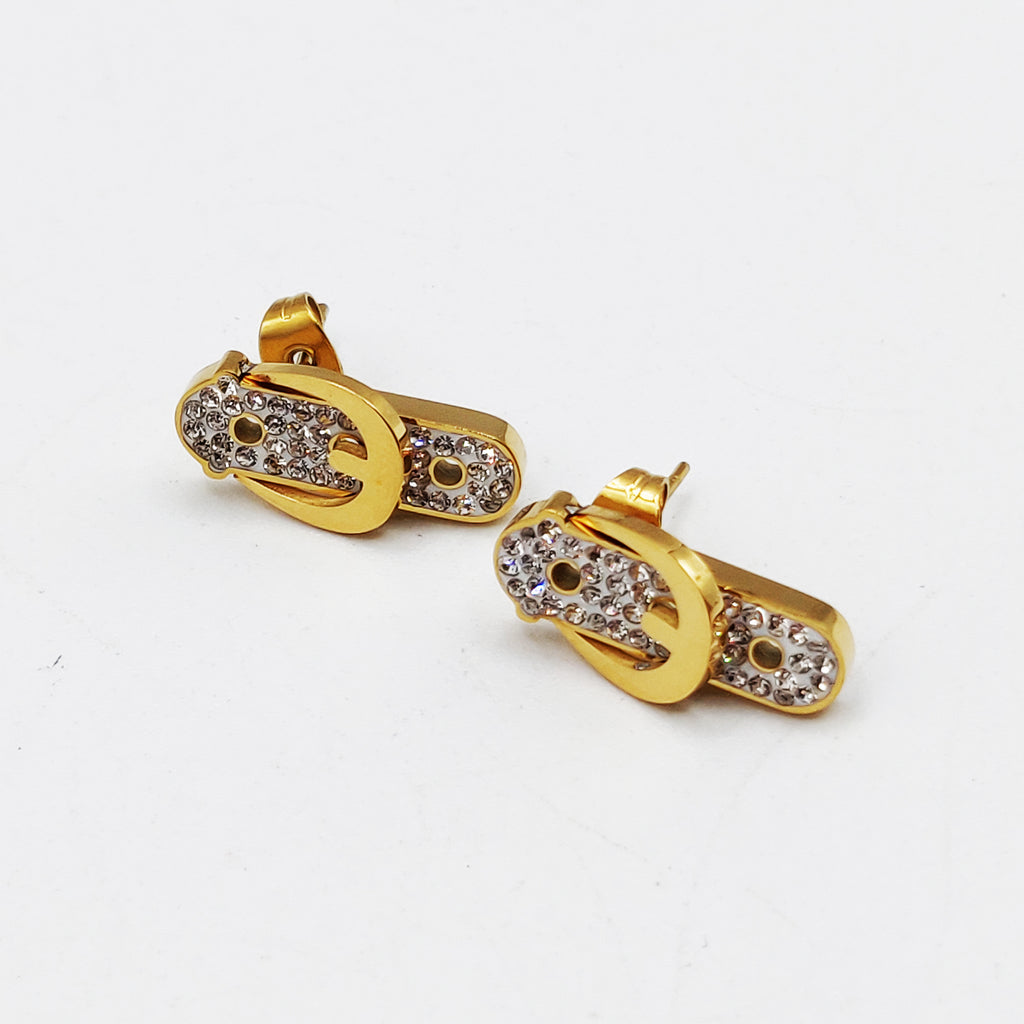 Boucles d'oreilles Tresse Ceinture Cristaux Luxe