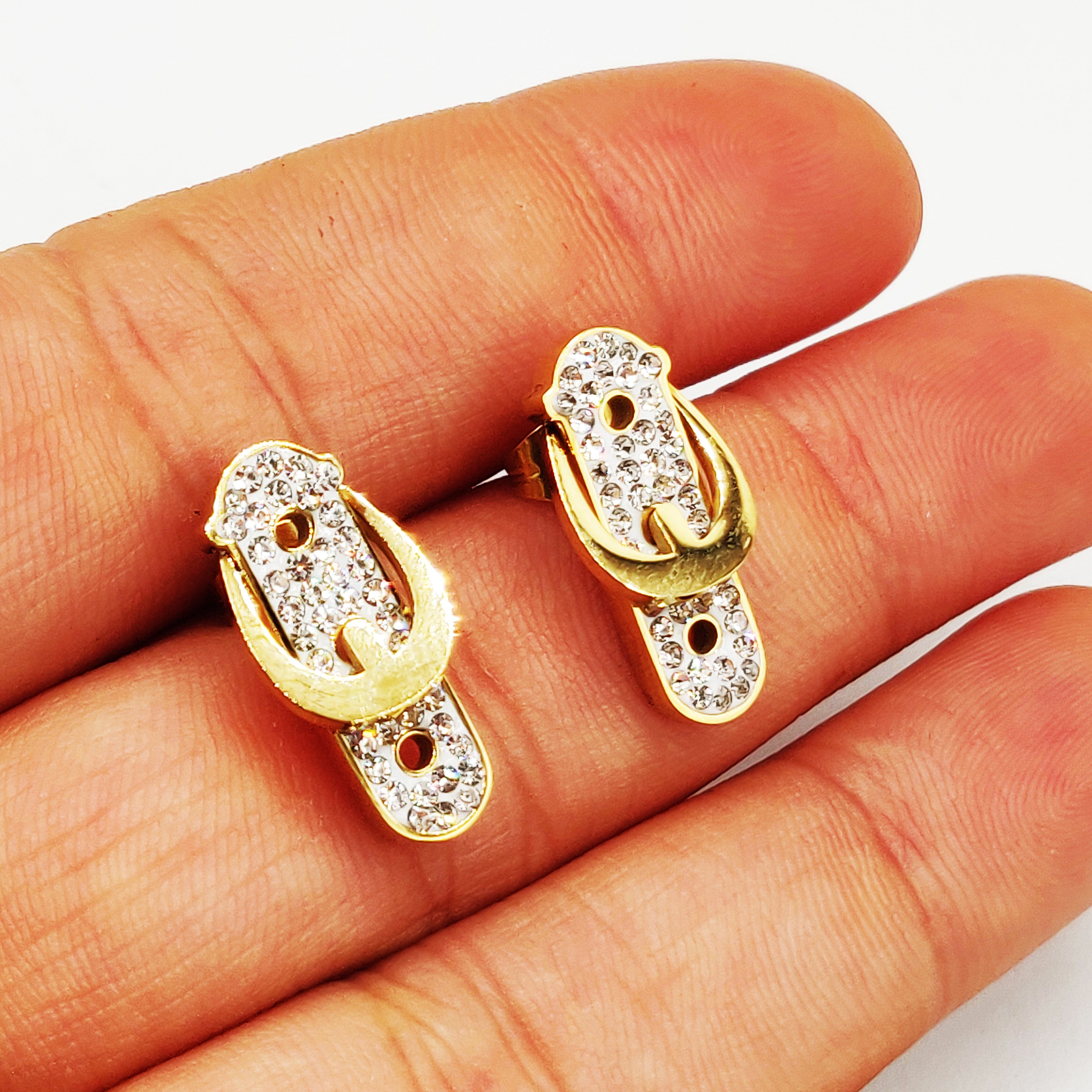 Boucles d'oreilles Tresse Ceinture Cristaux Luxe