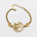 Bracelet Torsade Cercles et Feuilles Cristaux Luxe