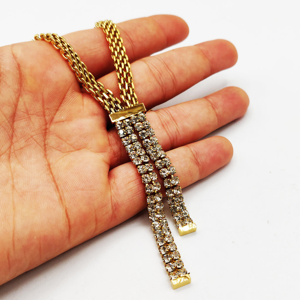 Collier Maille Pendentifs Cristaux Luxe
